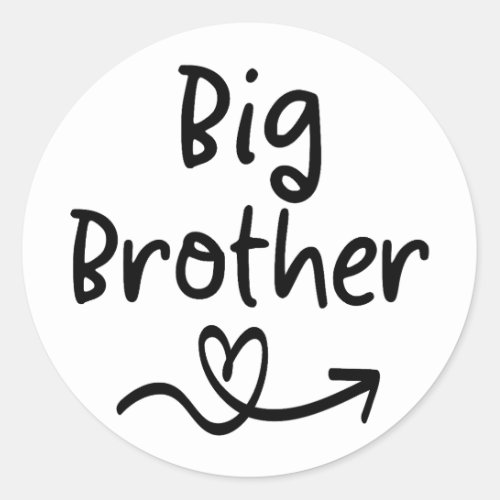 Announcement Big Brother  Matching Sibling Family Classic Round Sticker