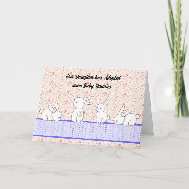 Announcement Card of Adoption of Baby Bunnies (Front)