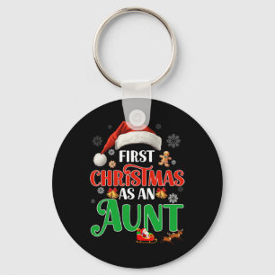 Announcement First Christmas As An Aunt Matching F Keychain