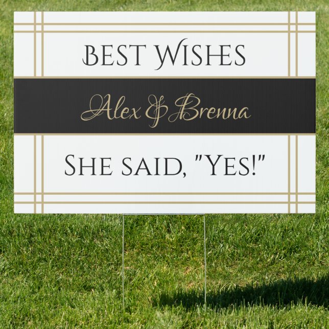 Announcement fun! Engagement yard sign (Insitu)