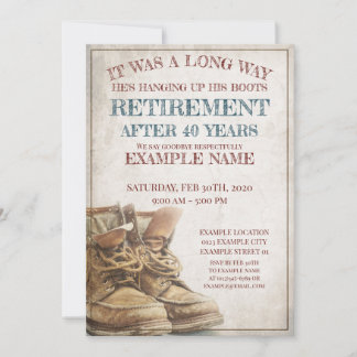 Announcement of retirement with old boots