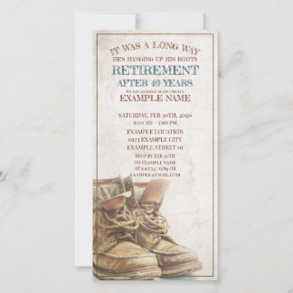 Announcement of retirement with old boots