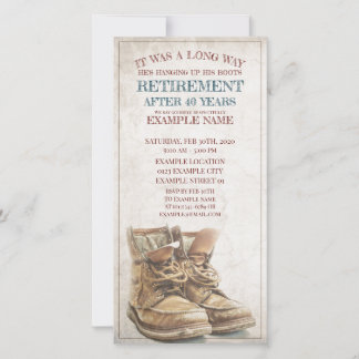 Announcement of retirement with old boots