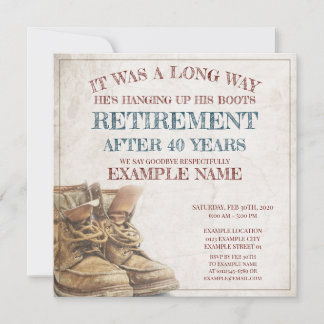 Announcement of retirement with old boots