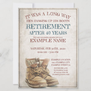 Announcement of retirement with old boots