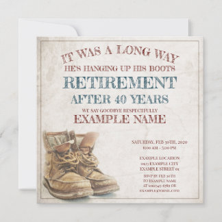 Announcement of retirement with old boots