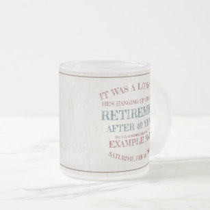 Announcement of retirement with old boots V1.0 Frosted Glass Coffee Mug