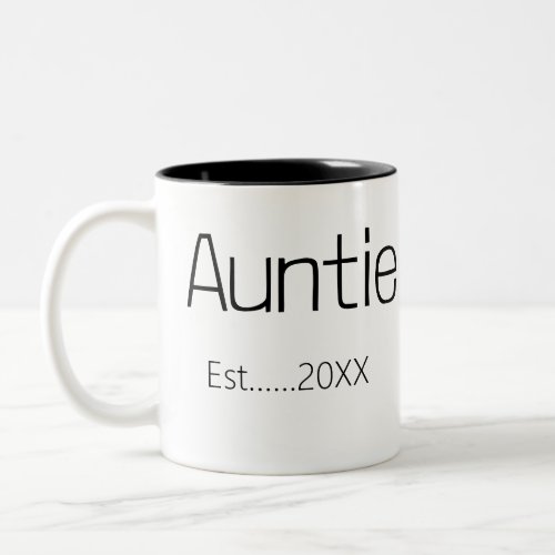 Announcement Trendy Auntie Established Personal Two_Tone Coffee Mug