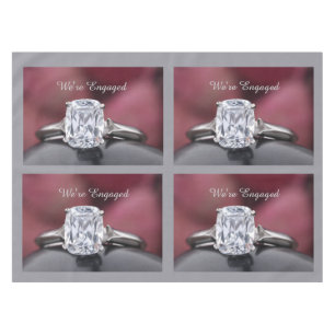 Announcement, “We’re Engaged” Diamond Ring Party Tablecloth