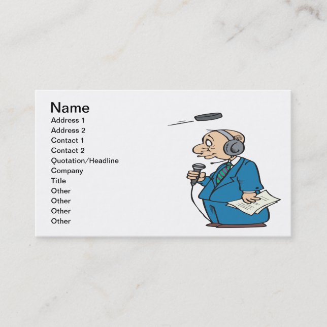 Announcer Business Card (Front)