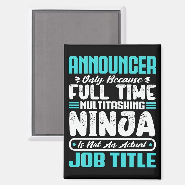 Announcer Job Title Profession Skills Funny Worker Magnet (Front/Back)