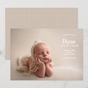 Announcing Our Baby Photo Birth Announcement