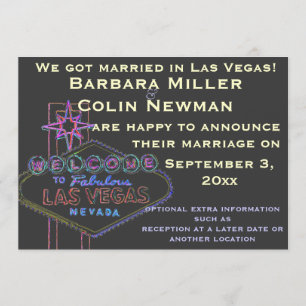 Announcing Our Wedding in Las Vegas Invitation
