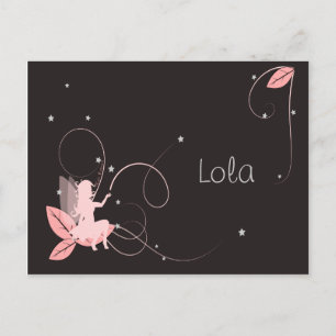 Announcing the birth of the pink star arabesque postcard