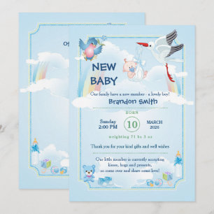 announsment for new baby boy. Invitation
