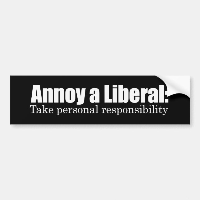 Annoy a Liberal - Take Responsibility Bumpersticke Bumper Sticker (Front)