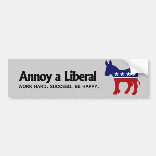 Annoy a Liberal _ Work hard Succeed Be Happy Bumper Sticker