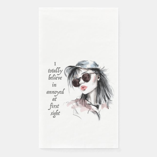 Annoyed at first sight paper guest towels (Front)