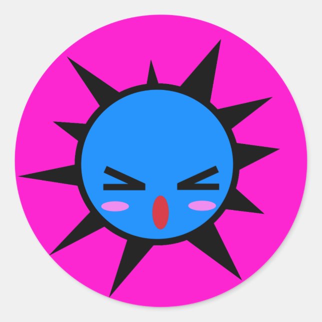 annoyed blob classic round sticker (Front)