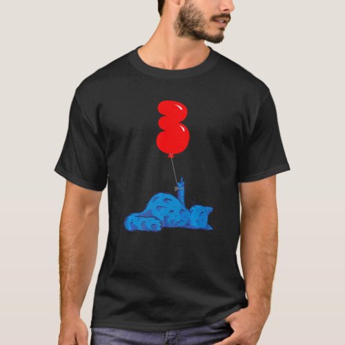 Annoyed Cat  3rd Birthday  Kids Balloon Party T-Shirt