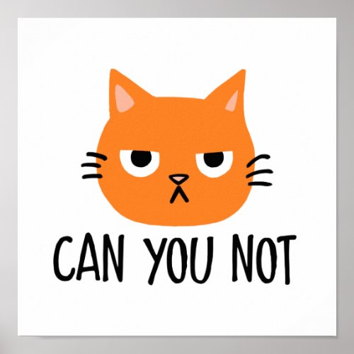 Annoyed Cat CAN YOU NOT Funny Poster