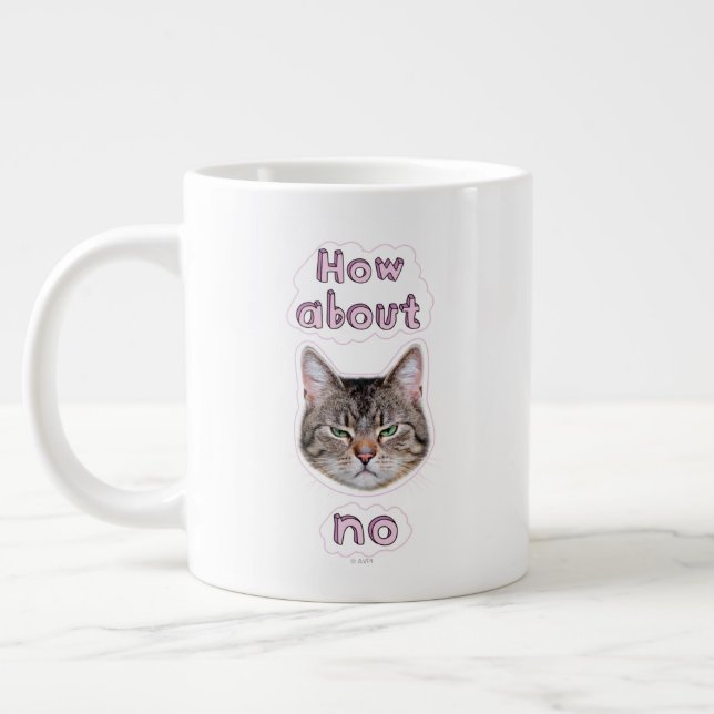 Annoyed Cat Giant Coffee Mug (Left)