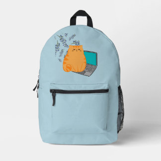 Annoyed Cat Printed Backpack