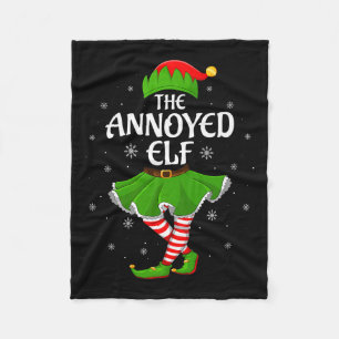 Annoyed Elf Christmas Family Girls Women Elf Squad Fleece Blanket
