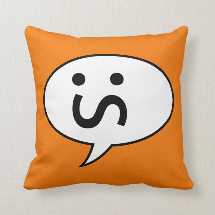 Annoyed Face Emoticon Pillow