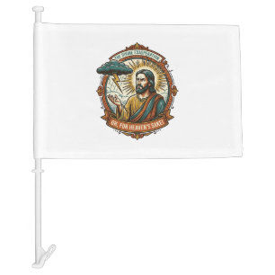 Annoyed Jesus Dark Rain Cloud Lightning Weather Hu Car Flag