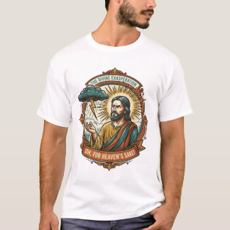 Annoyed Jesus Dark Rain Cloud Lightning Weather Hu T-Shirt