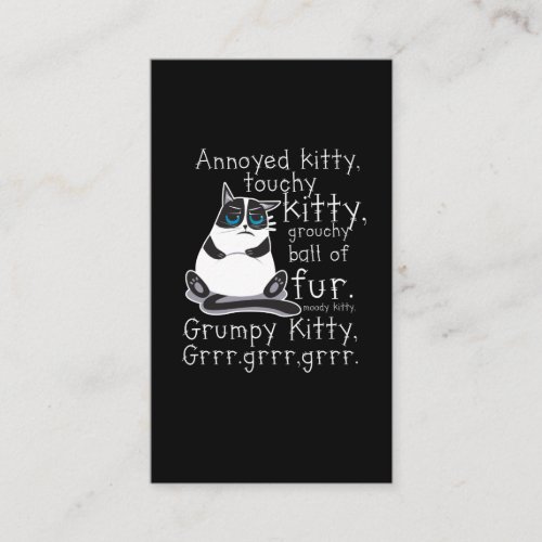 Annoyed Kitty Touchy Kitten Cat Gift Business Card
