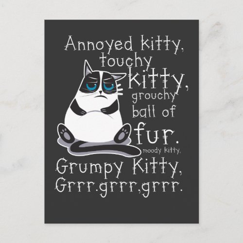 Annoyed Kitty Touchy Kitten Cat Gift Postcard