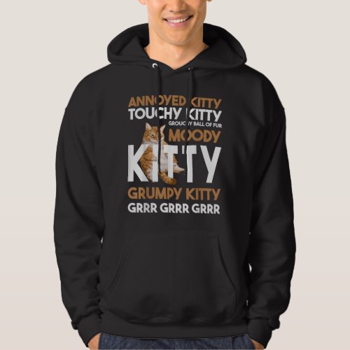 Annoyed Kitty Touchy Kitty Grouchy Ball Funny Cat  Hoodie