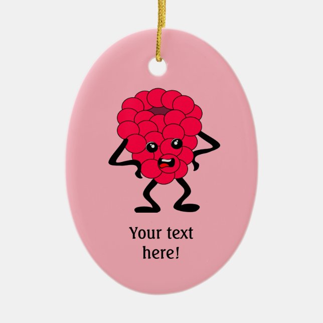 Annoyed Raspberry is not impressed - personalize a Ceramic Ornament (Front)