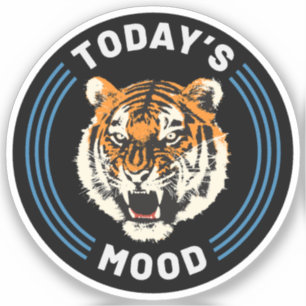 Annoyed Tiger Today's Mood Angry Animal Sticker