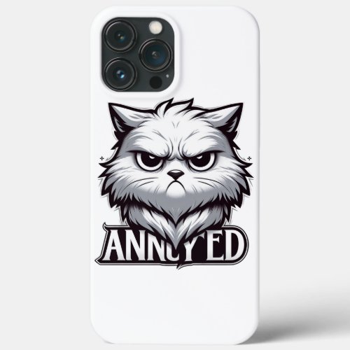 annoyed white cat iPhone 13 pro max case