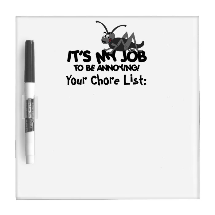 Annoying Cricket Chore List Dry Erase Boards