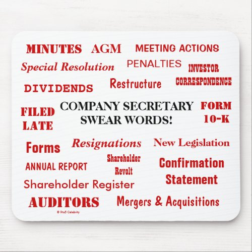 Annoying Funny Company Secretary Joke Swear Words Mouse Pad