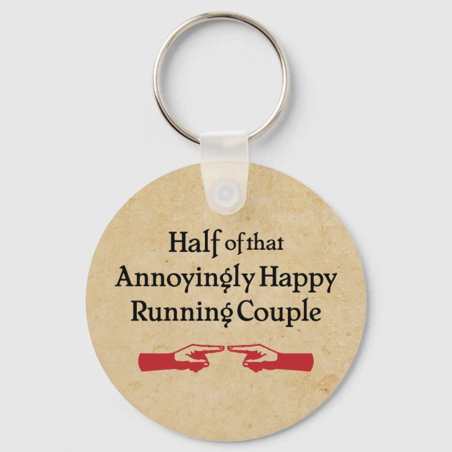 Annoying Running Couple Keychain (Front)