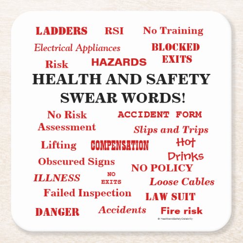 Annoyingly Funny Joke Health  Safety Swear Words Square Paper Coaster