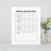 Annual Blood Test Tracker  (Standing Front)