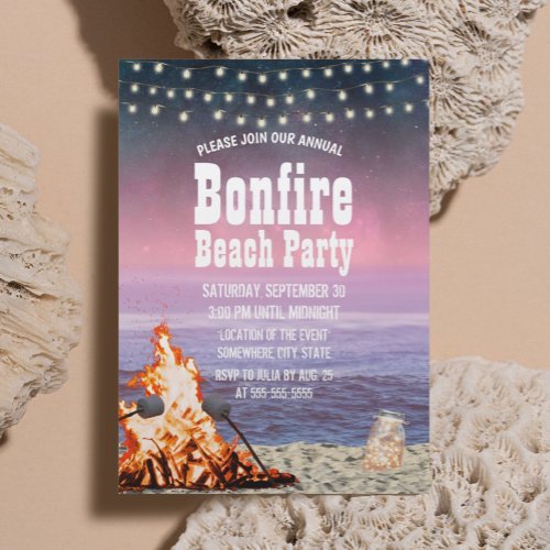 Annual Bonfire Beach Party Invitation