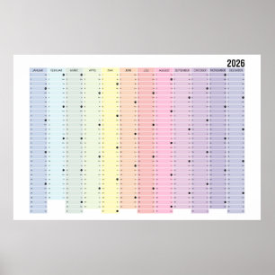 Annual calendar 2026 poster