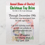 Annual Charity Christmas Toy Drive Puppy Cartoon Flyer<br><div class="desc">Annual toy drive puppy mailman Christmas season charity flyer- Reads Annual (Add Charity Name) Christmas Toy Drive in white snow covered letters in red and green Christmas colors with falling snow. With a cute, whimsical vintage puppy mailman cartoon background delivering Christmas mail and packages in the falling Christmas snow. Fill...</div>