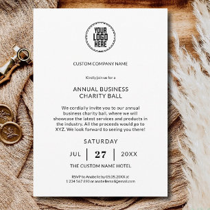 Annual Charity Event Fundraiser Custom Business Invitation