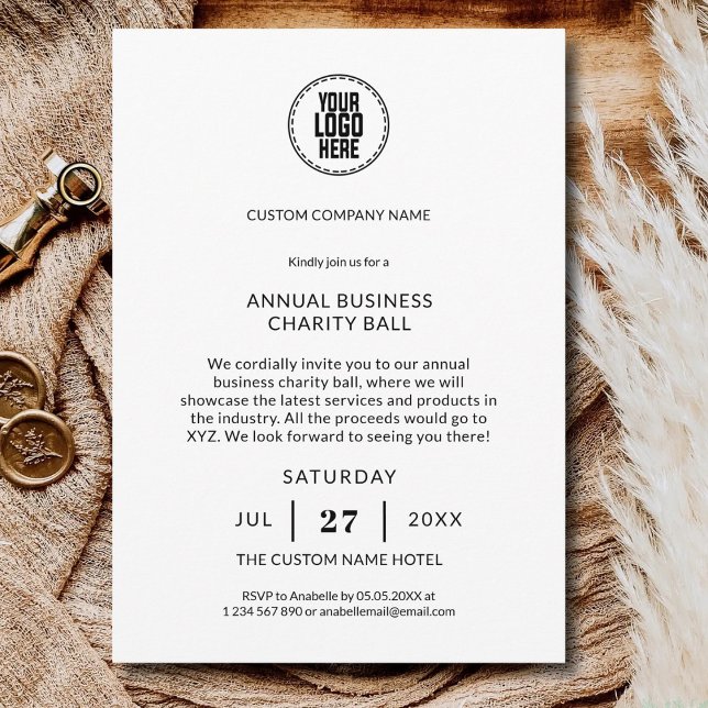 Annual Charity Event Fundraiser Custom Business Invitation (Creator Uploaded)