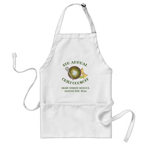 Annual Chili Cookoff Cook Off Bowl of Green Chili Adult Apron