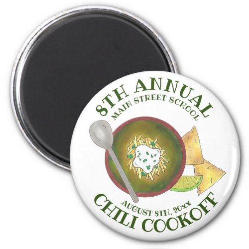 Annual Chili Cookoff Cook Off Bowl of Green Chili Magnet