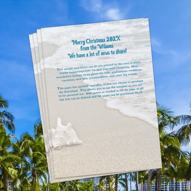 Annual Christmas Letter Coastal Themed Cards (Creator Uploaded)